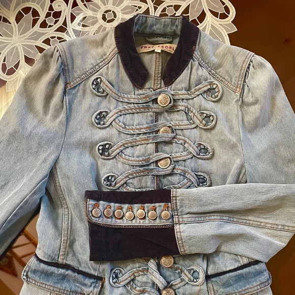 Free People denim structured jacket